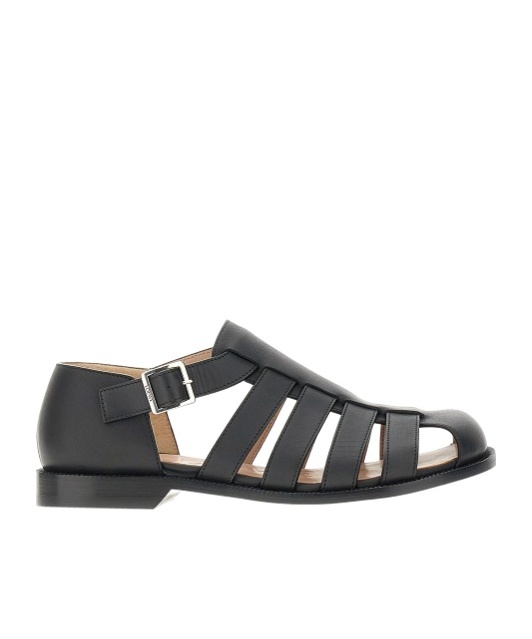 Loewe Campo Leather Sandals In Black