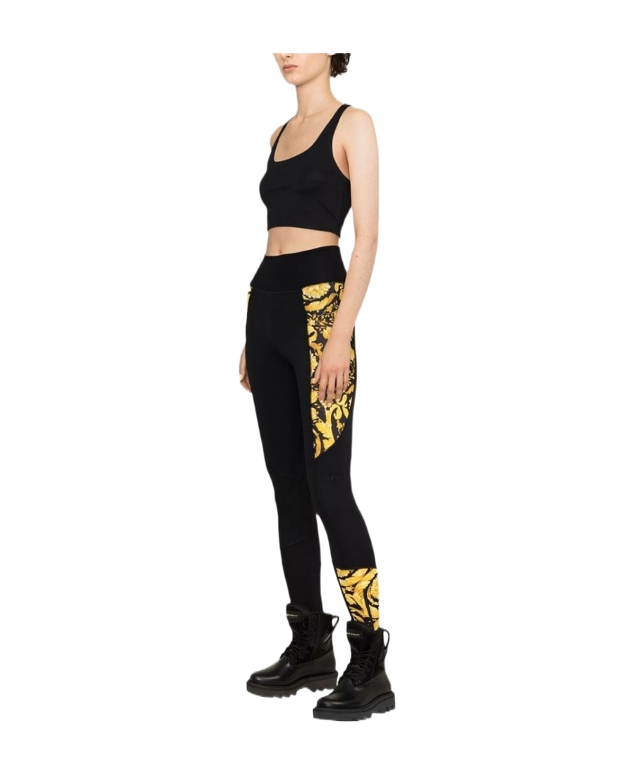 Versace Barocco-print Leggings In Black