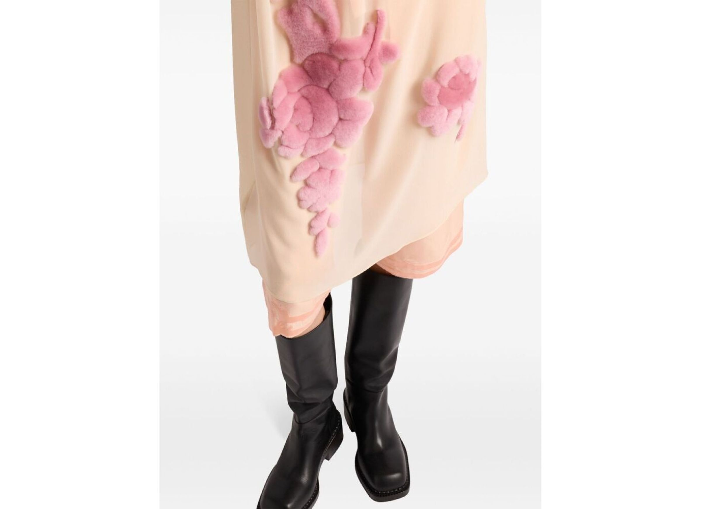 Prada Georgette Midi Dress In Pink