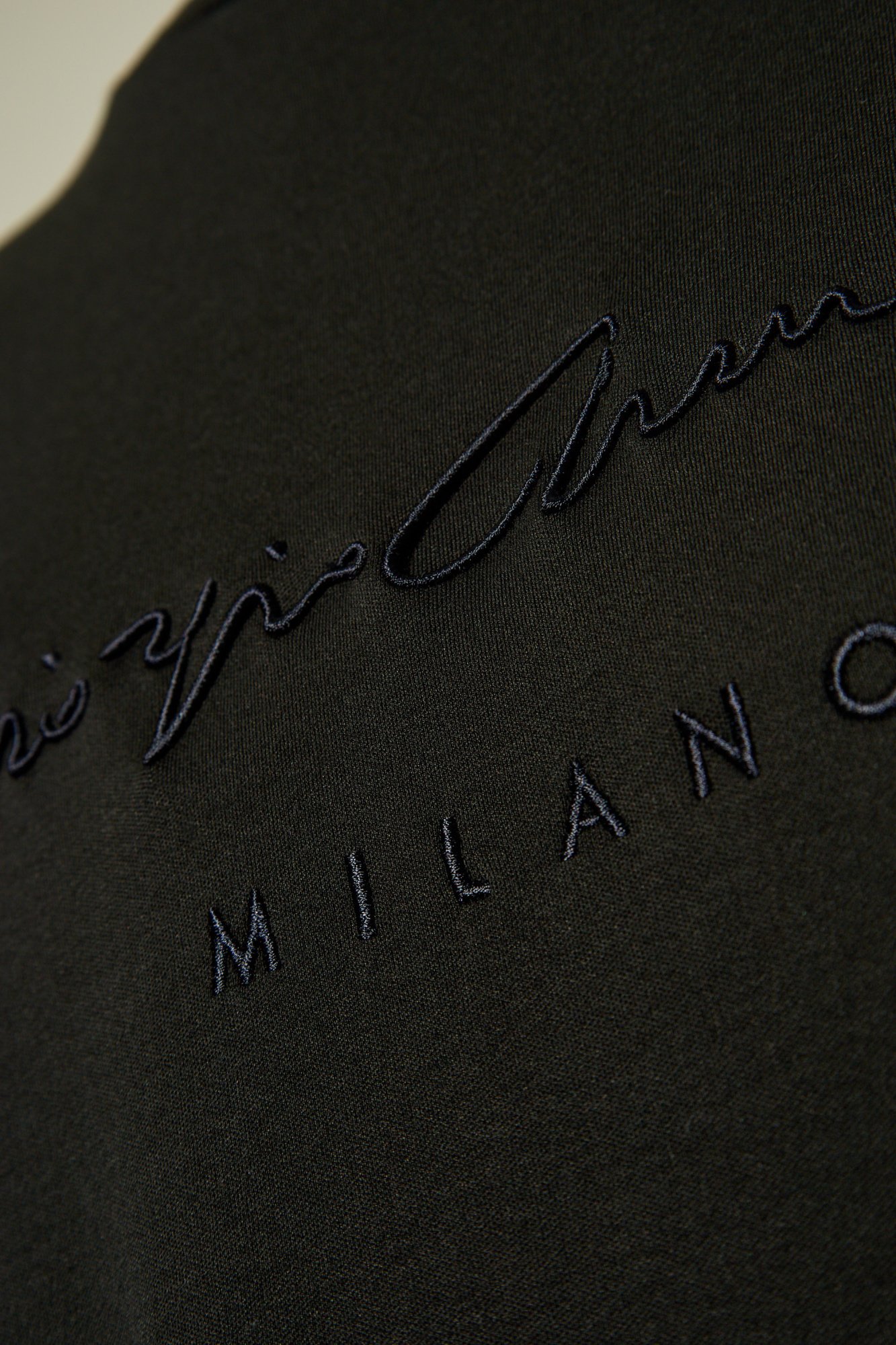 Shop Giorgio Armani Logo-embroidered T-shirt In Black