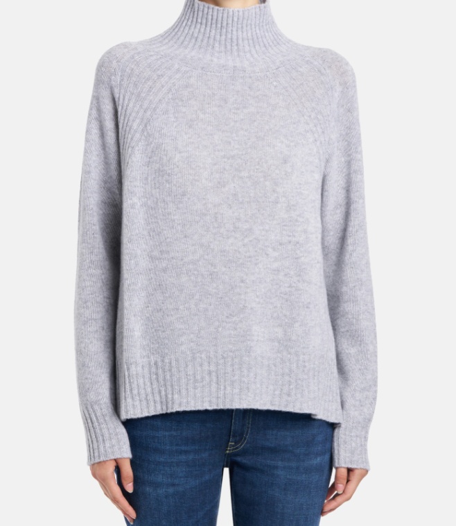 Dondup Fit Polo Neck Jumper In Cashmere Wool In Gray