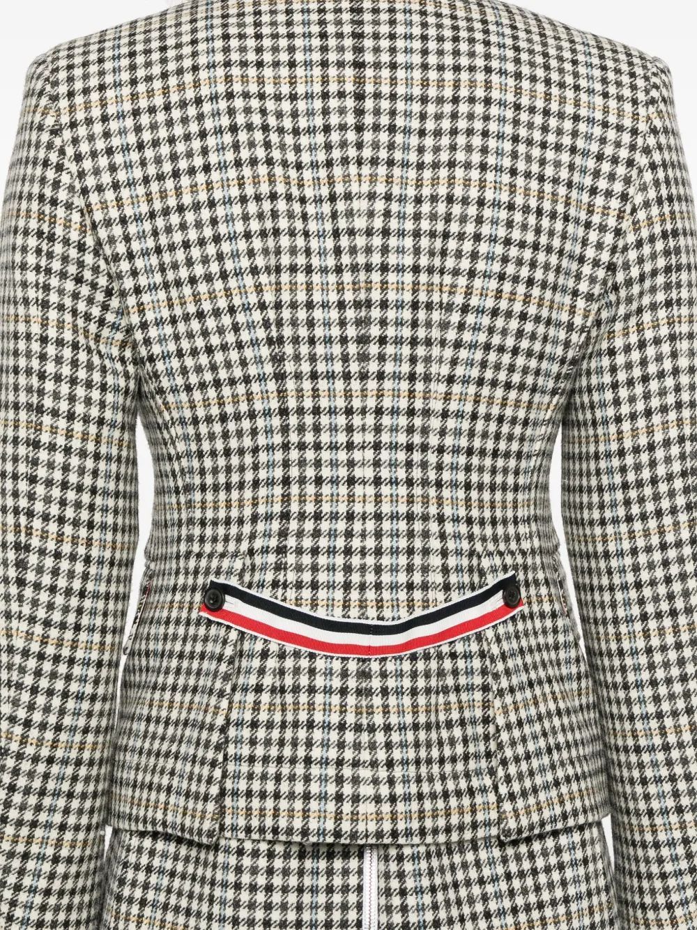 Thom Browne Exposed Catch Vent Sportcoat Check Hunting Tweed In Gray