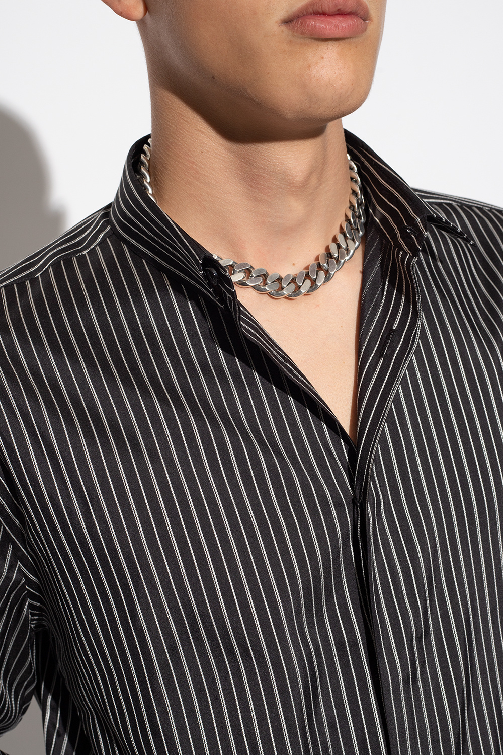 Saint Laurent Chain-detail Necklace In Yellow