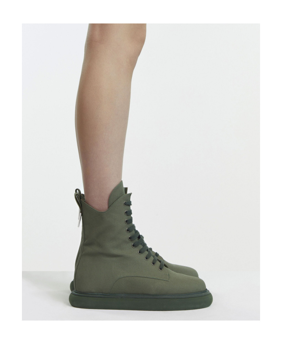 Shop Attico Selene Platform-sole Mid-calf Boots In Green
