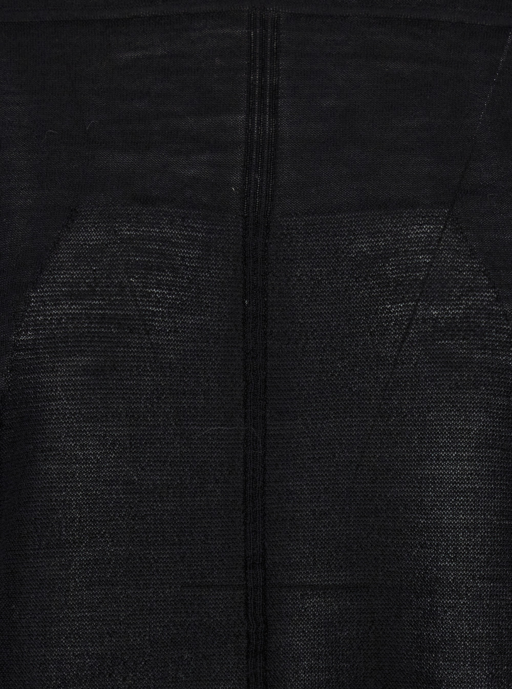 Rick Owens Black Crewneck Pullover In Semi Sheer Fabric Woman In Black