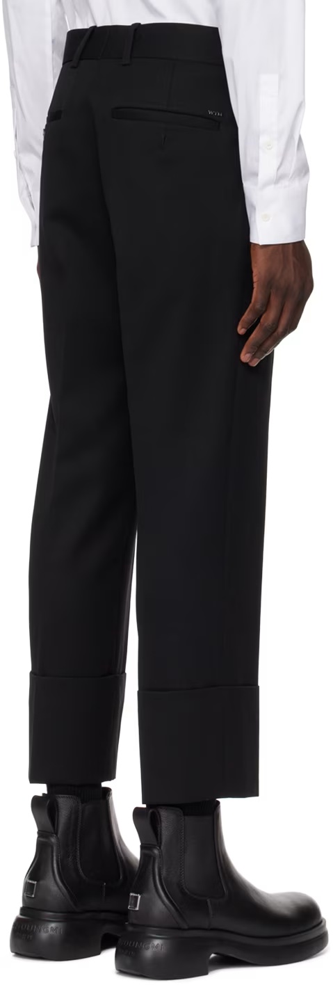 Wooyoungmi Black Rolled Cuff Trousers