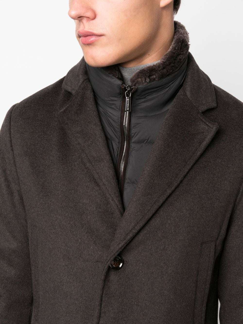 Moorer Long-sleeved Coat In Black