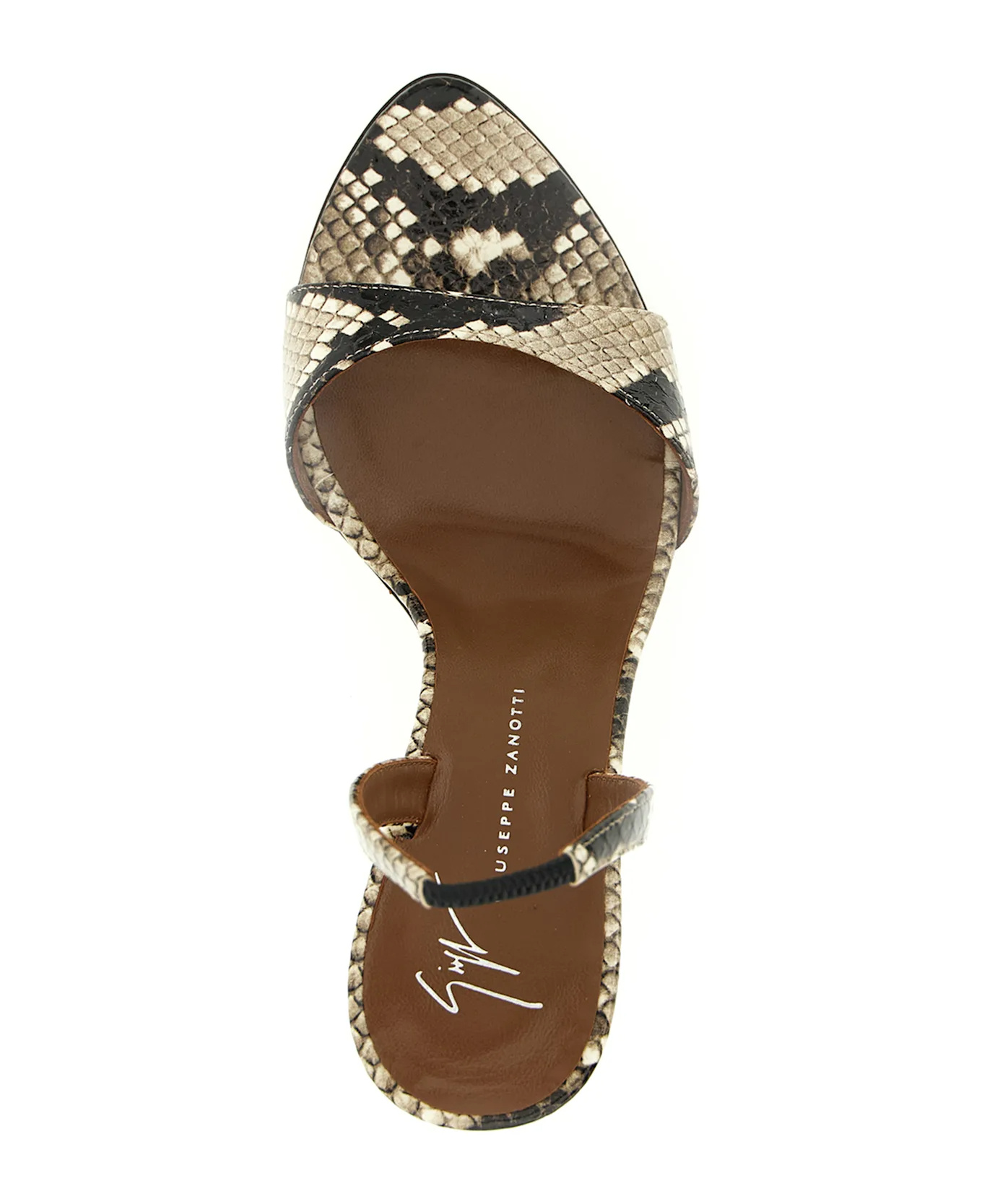 Giuseppe Zanotti 110mm Snakeskin-print Sandals In Gray