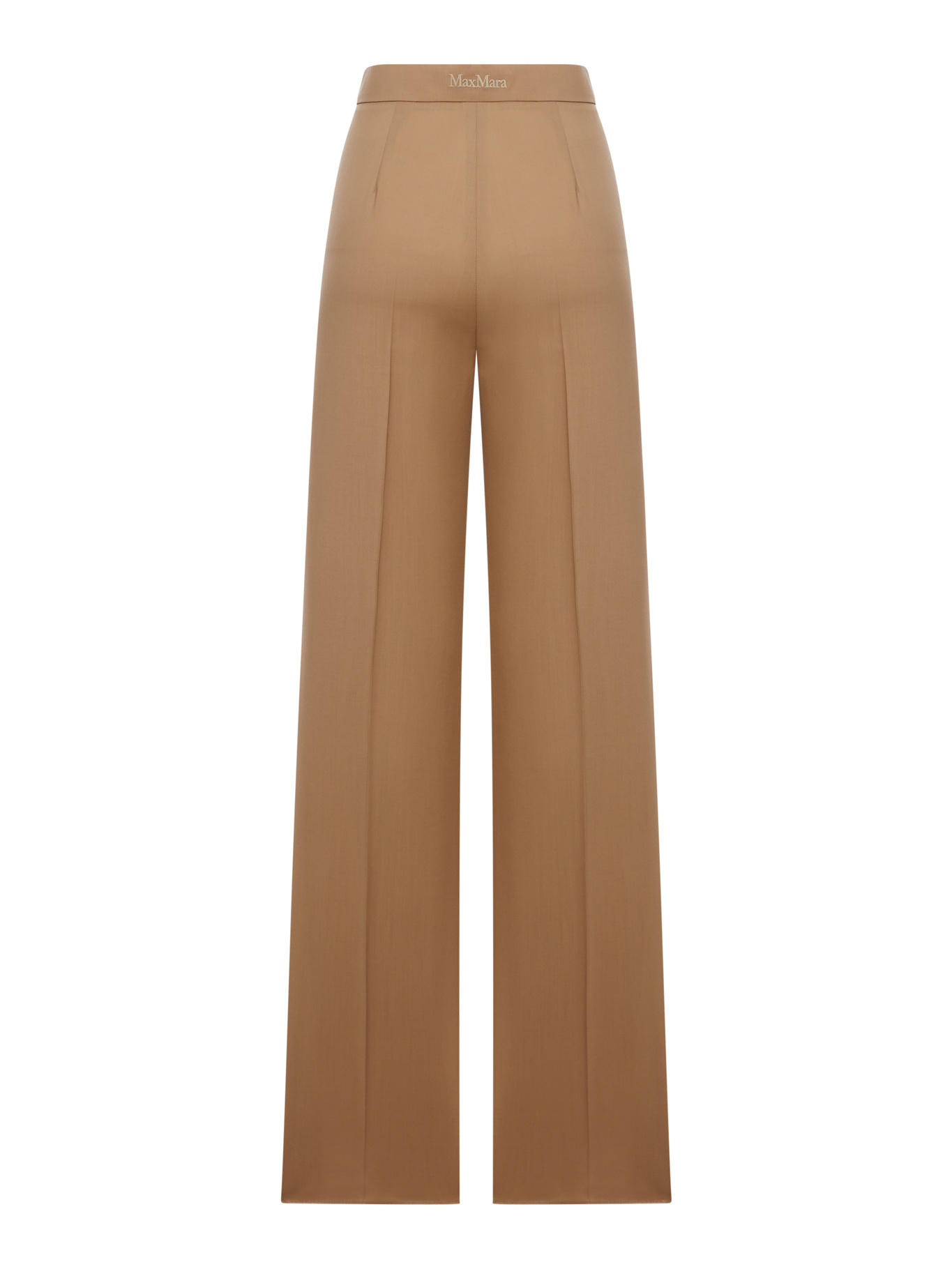 Max Mara Wool High Waist Wide-leg Trousers In Brown