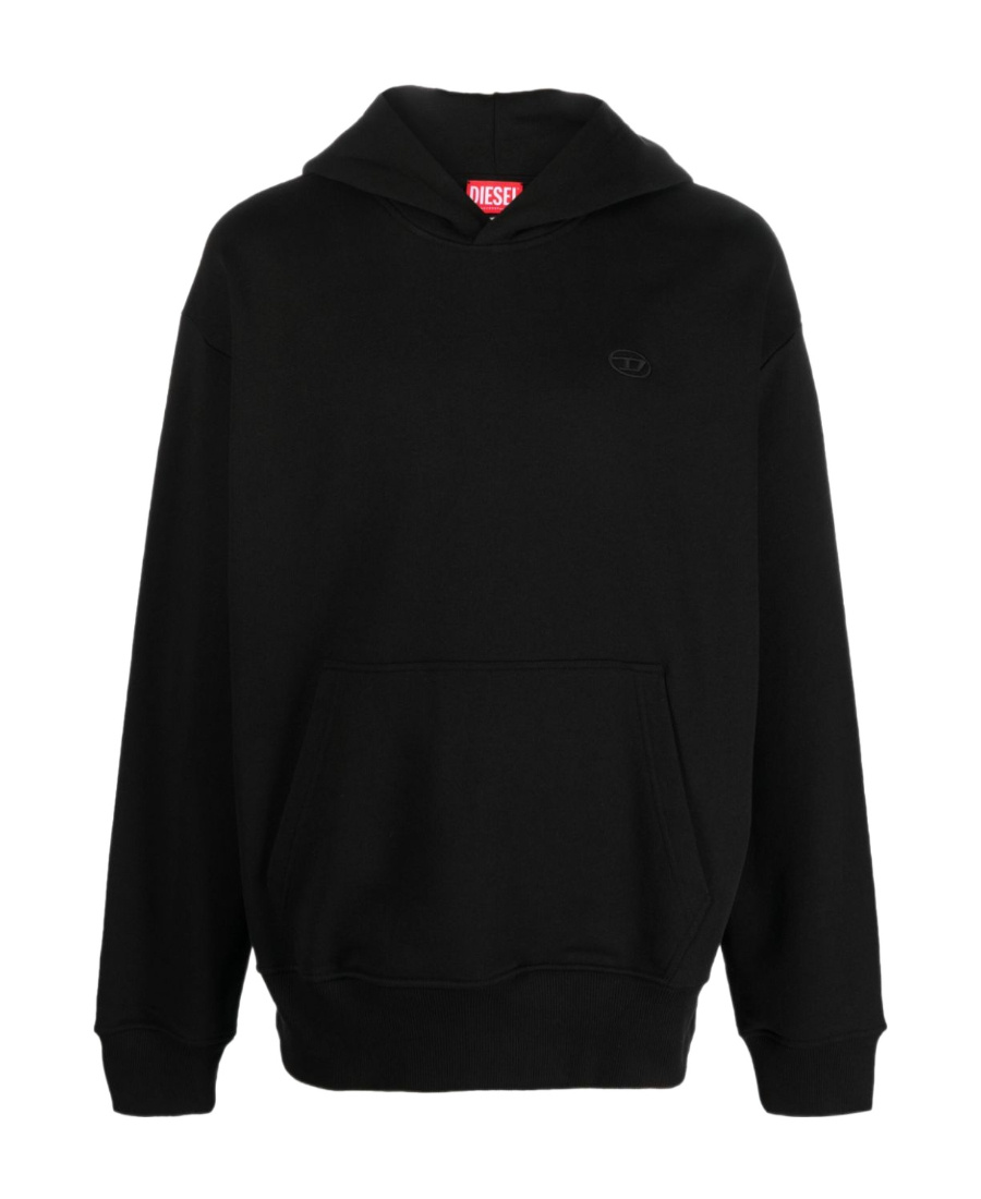 Diesel S-ginn-hood-d Logo-print Hoodie In Black