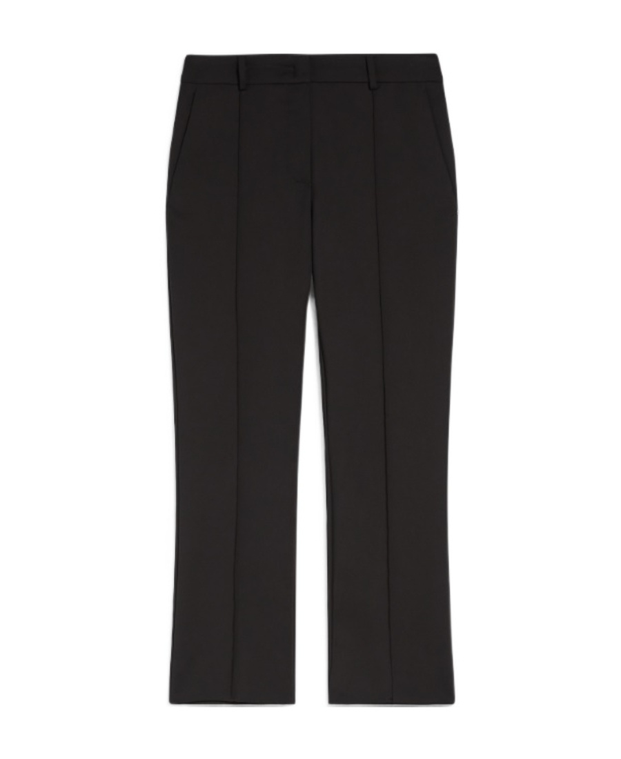 Sportmax Wool Trousers With High Waist And Zipped Slits In Black