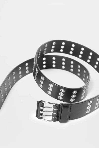 Ann Demeulemeester Eyelet-embellished Leather Belt In Black