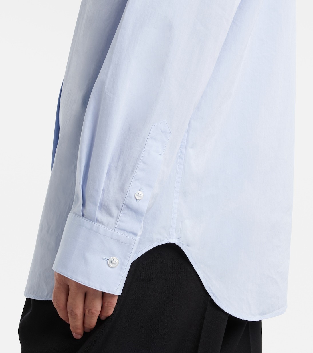 The Row Gavina Cotton Chambray Shirt In Blue