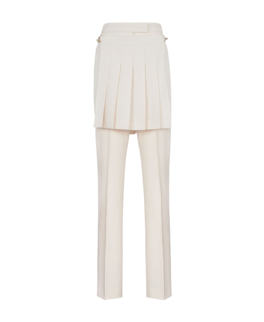 Fendi Ivory Wool Pant In White
