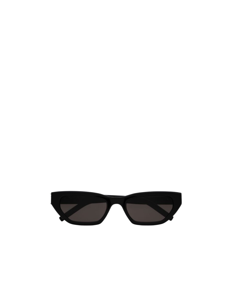 Saint Laurent Logo-plaque Cat-eye Sunglasses In Black