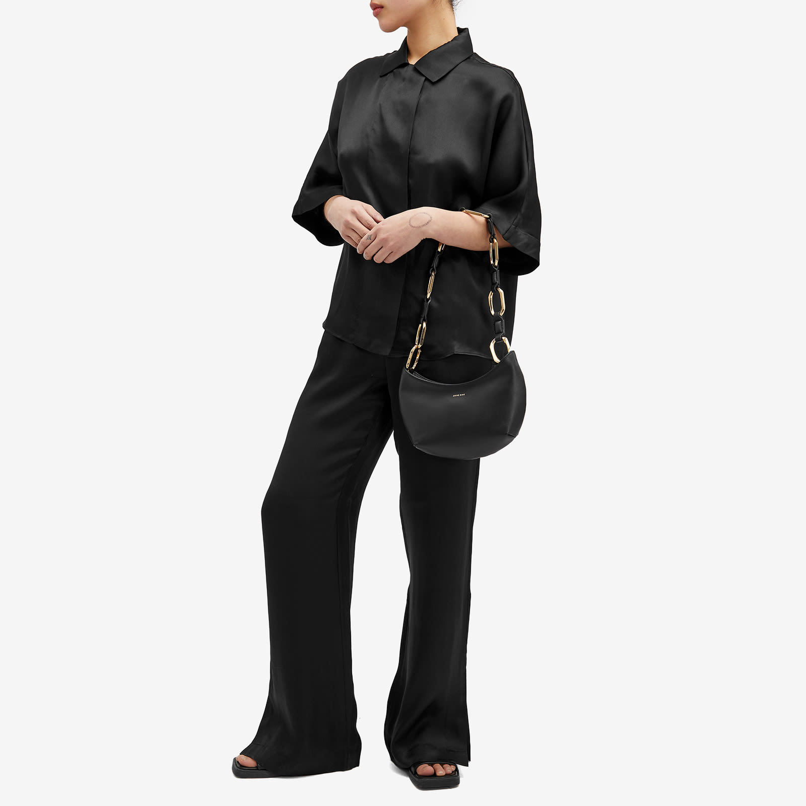 ANINE BING ANINE BING ADEN WIDE-LEG ELASTIC WAIST TROUSERS