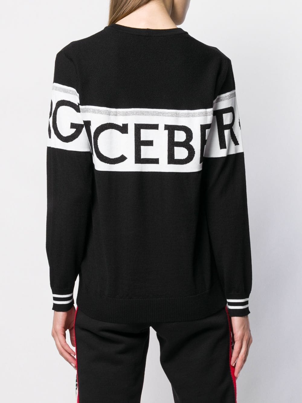 Shop Iceberg Knit Logo Print Jumper In Black