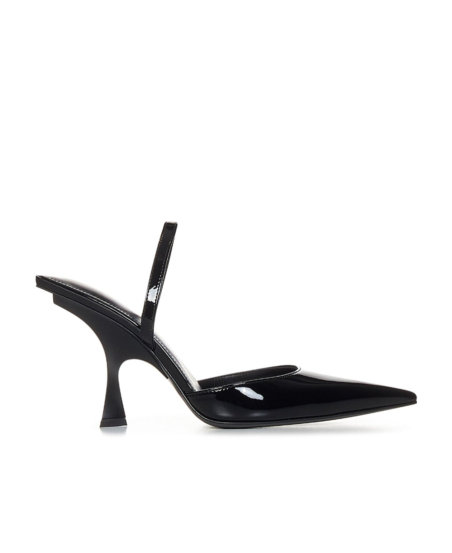 Attico The Pointed Toe Slip-on Mules In Black
