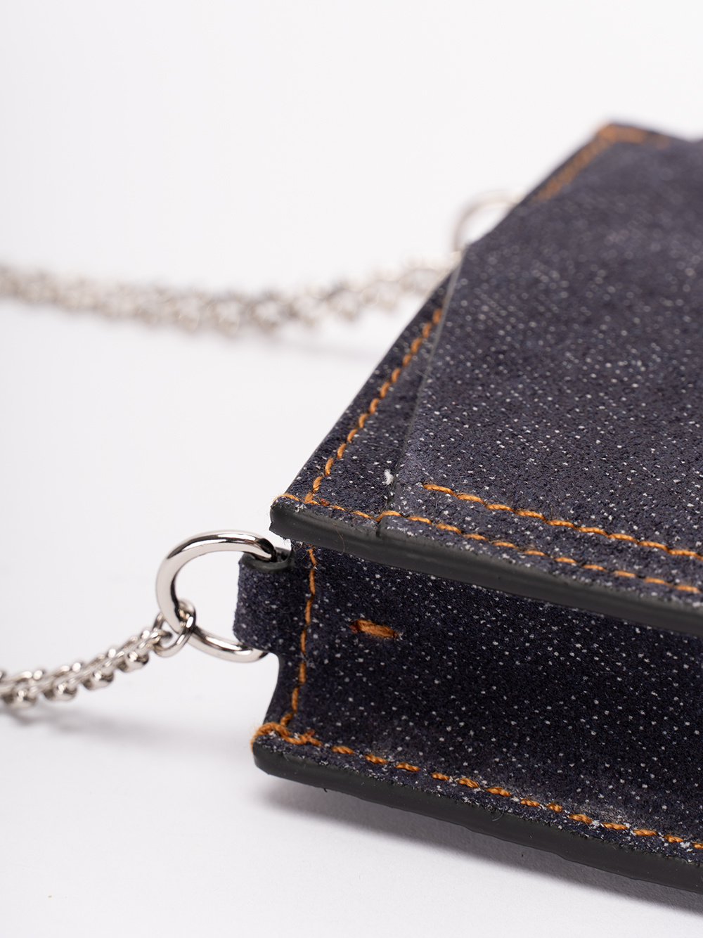 Alexander Mcqueen Skull-detail Denim Phone Holder In Black
