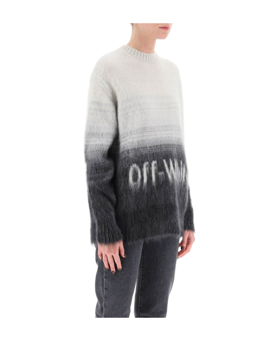 Off-white Logo-print Gradient Jumper In Black