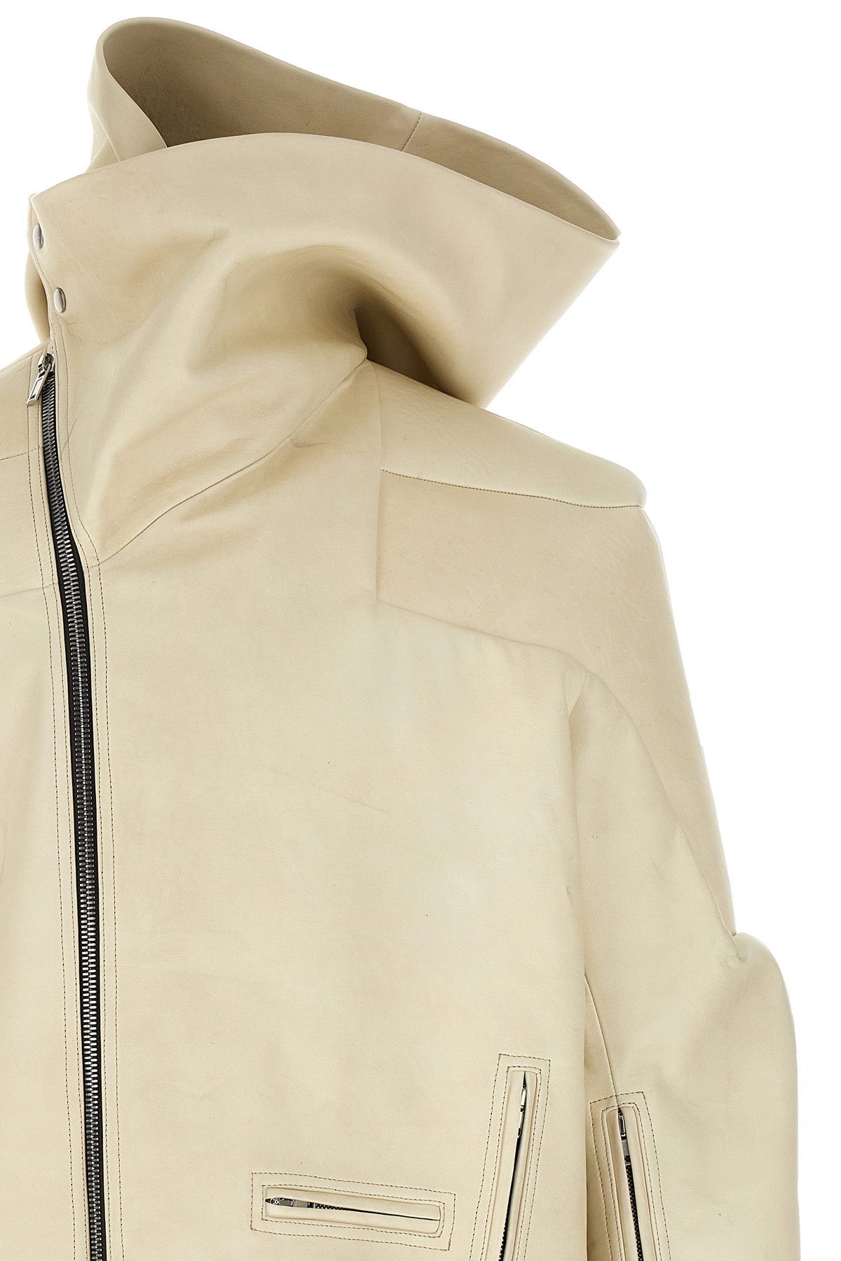 Rick Owens Hooded Stooges Jacket In Nude