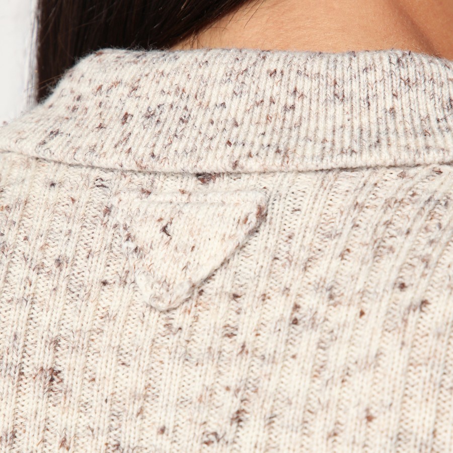 Prada Long Sleeve Sweater In Neutral