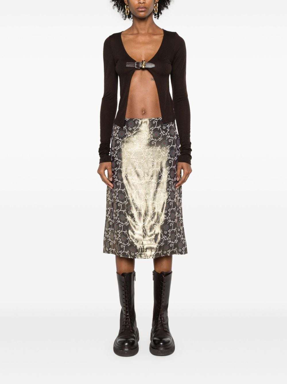 Kenzo Floral Print High-waisted Pencil Skirt In Multicolor