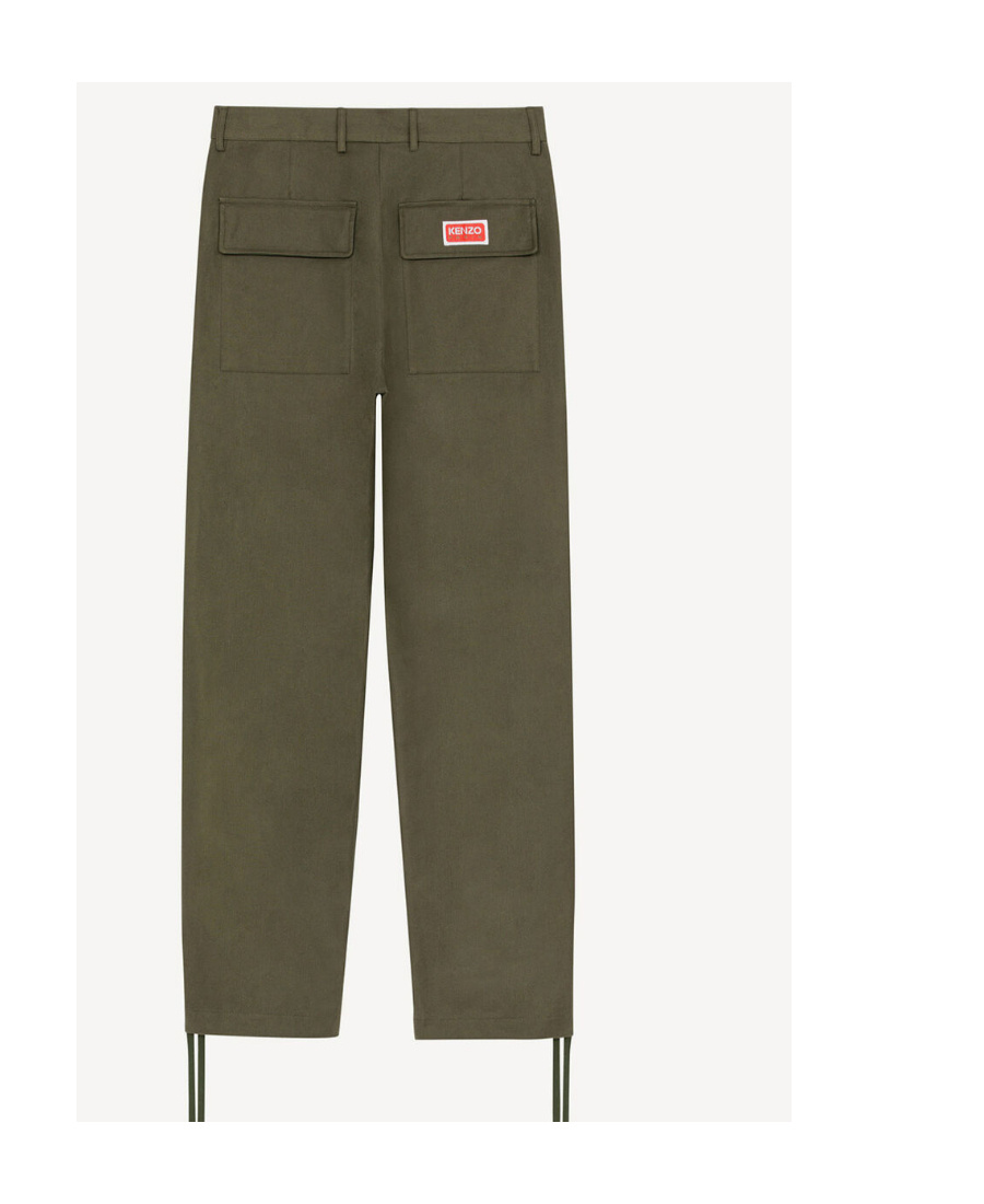 Kenzo Tapered Straight-leg Cargo Pants In Green