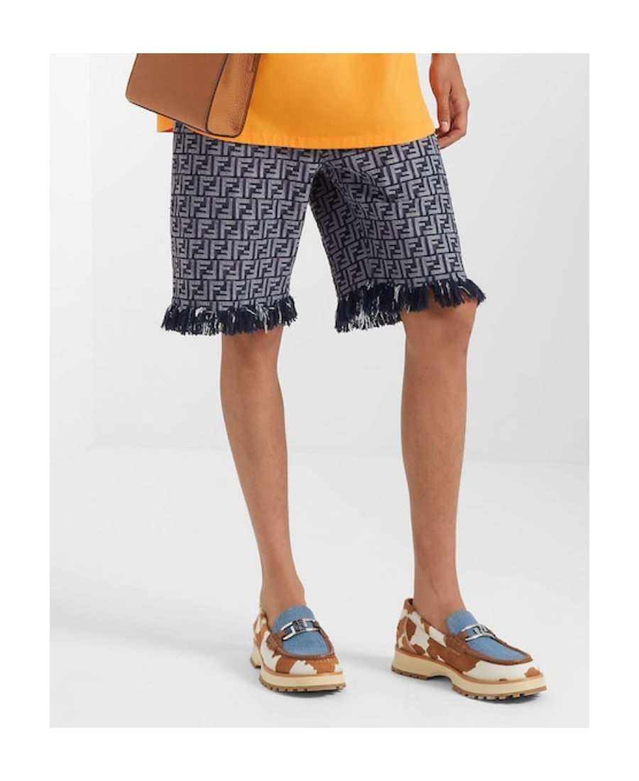 ハーフ・ショートパンツ Fendi Embroidered Denim Bermuda Shorts Fendi Man Embroidered Denim Bermuda Shorts In Navy | ModeSens