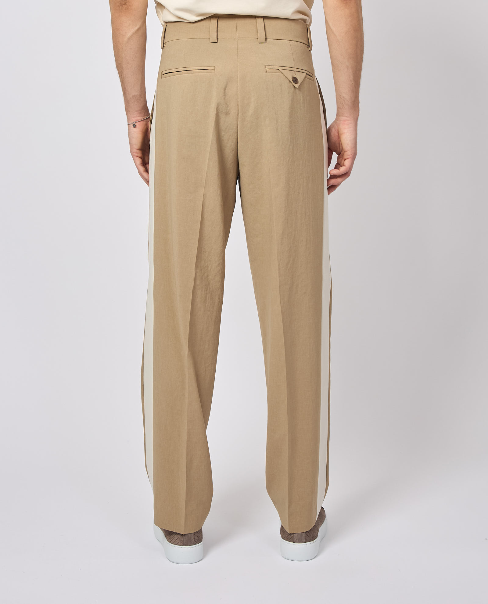 Hugo Boss Hugo Men's Trousers With Side Stripes In Beige