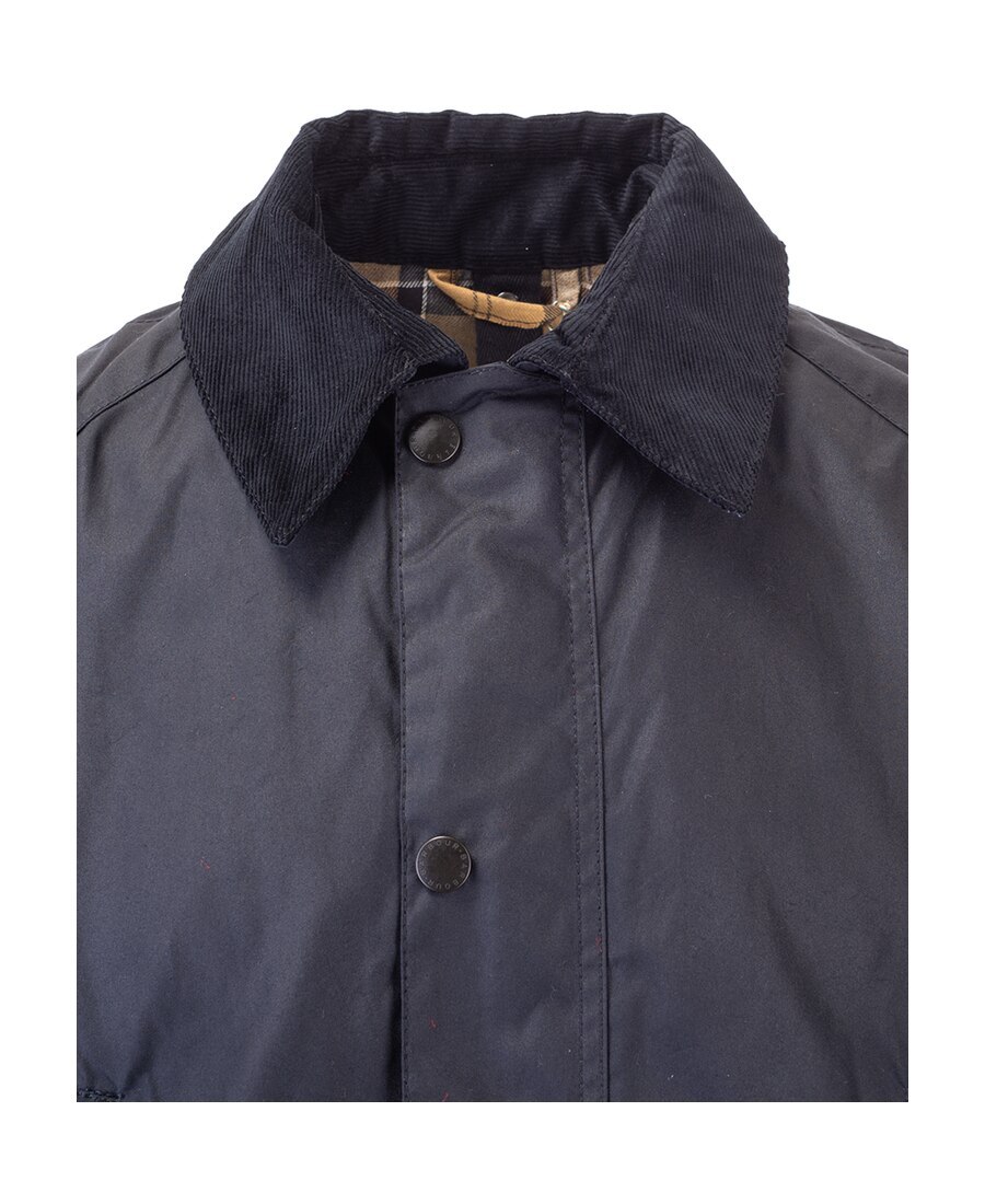 Barbour Collared Wax Jacket In Black