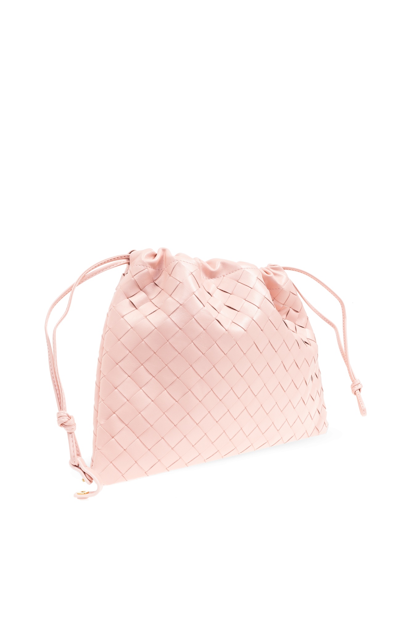 Bottega Veneta Medium Dustbag Intrecciato Leather Shoulder Bag In Pink
