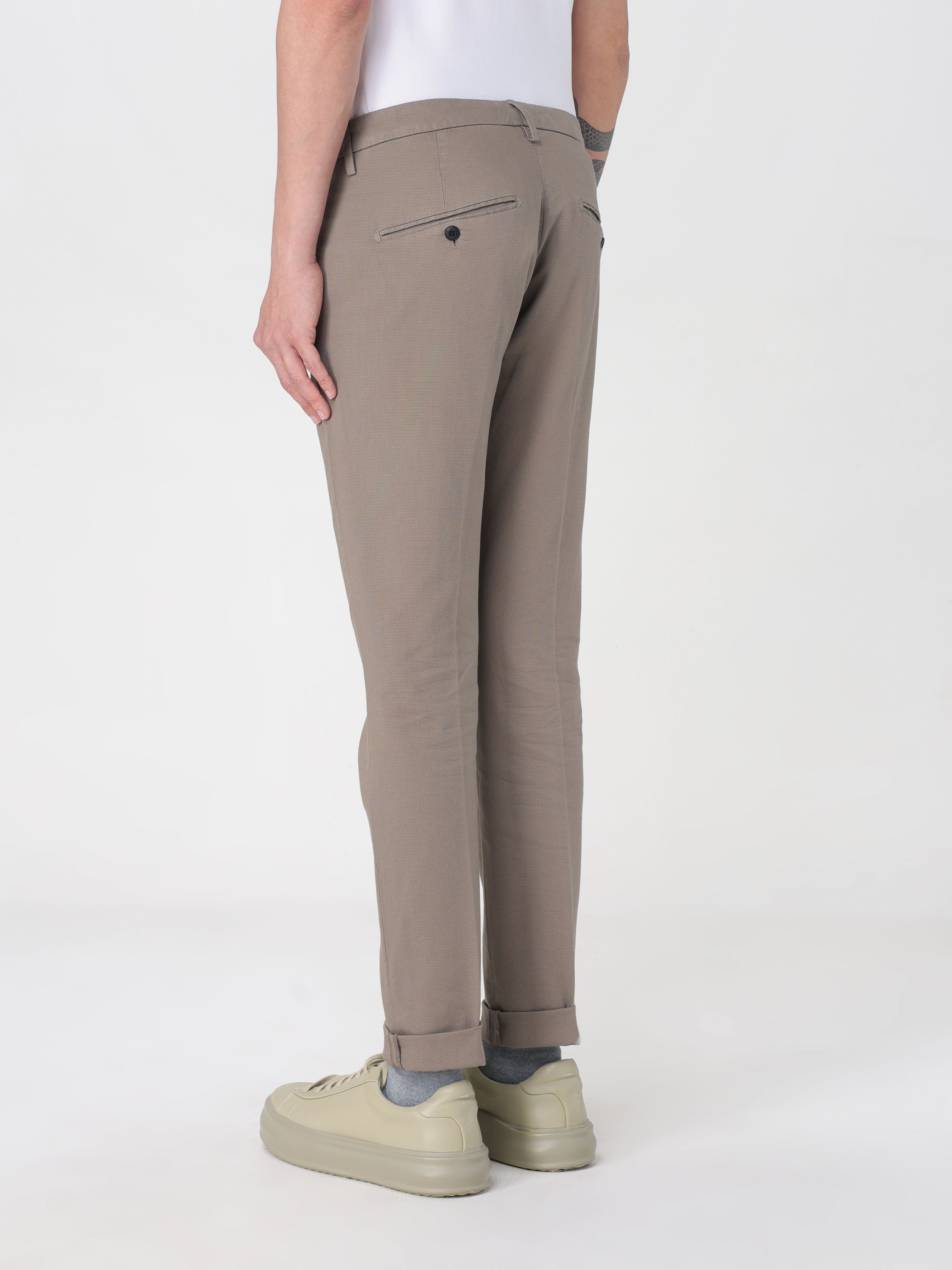 Dondup Belt Loop Casual Pants In Gray