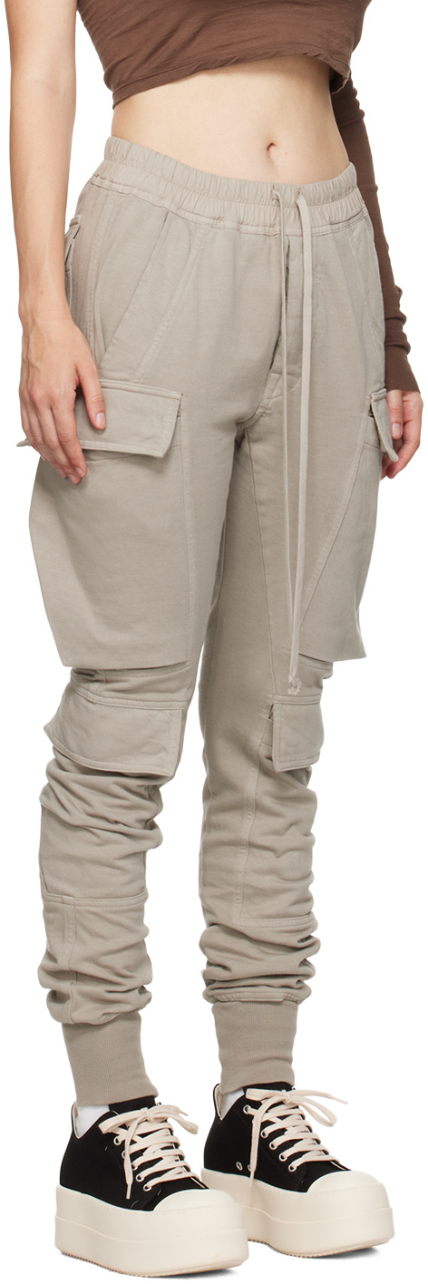 Rick Owens Drkshdw Off-white Porterville Mastodon Megacargo Lounge Pants In Nude
