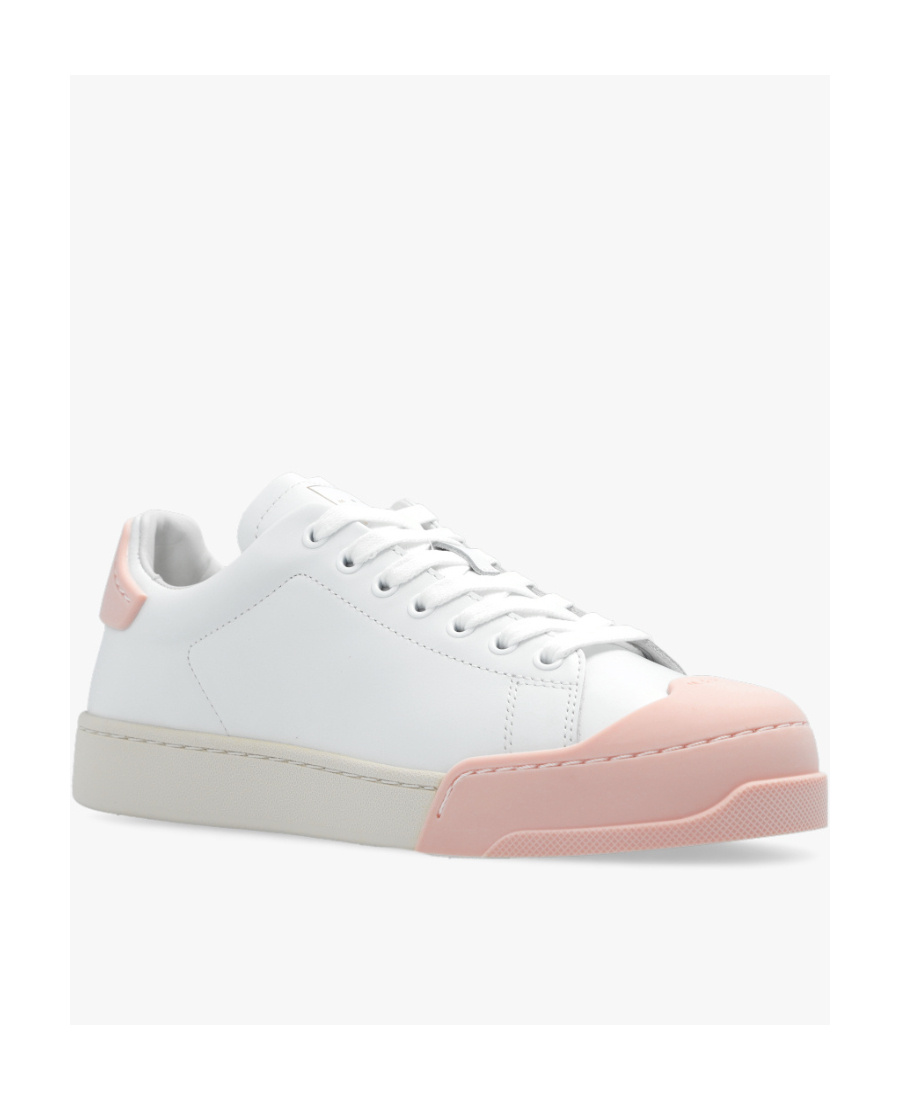 Marni Dada Bumper Sneaker In White And Pink Leather In White