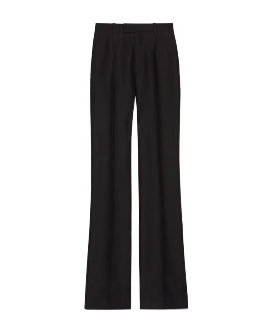 Gucci Front Slit Tailored Trousers In Black