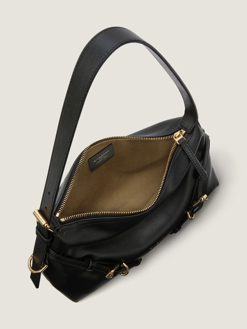 Givenchy Mini Voyou Bag In Shiny Leather In Black
