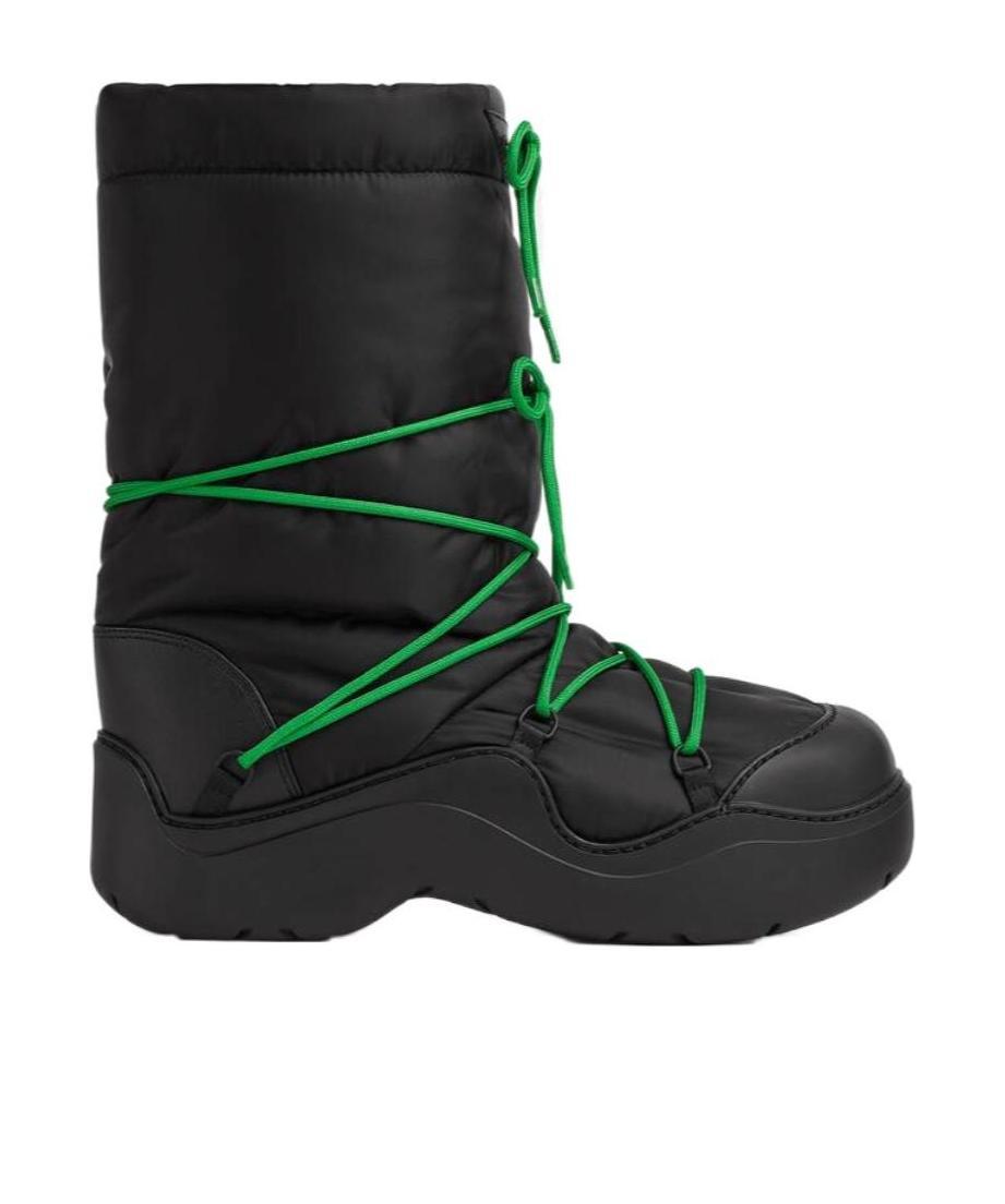 Bottega Veneta Nylon Quilted Mid-calf Chunky Sole Boots In Black