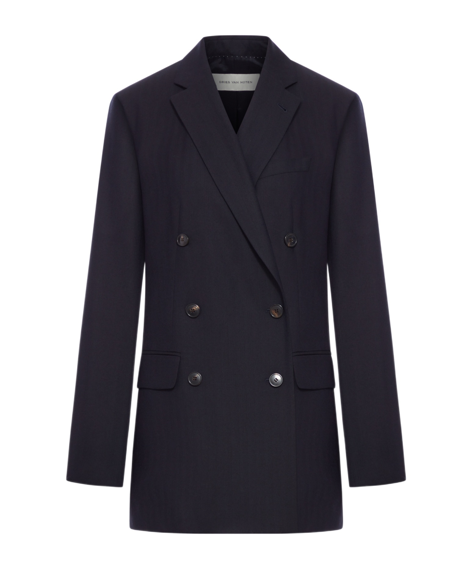 Dries Van Noten Oversized Wool Blazer In Blue