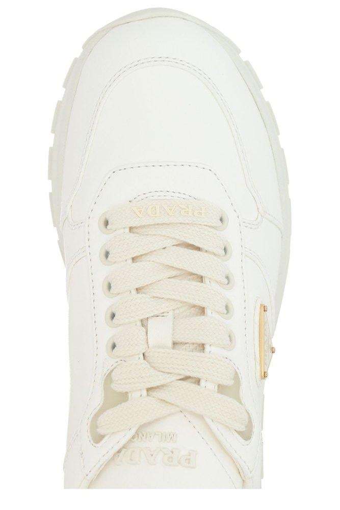 Prada Lace Up Sneakers In Animal Print
