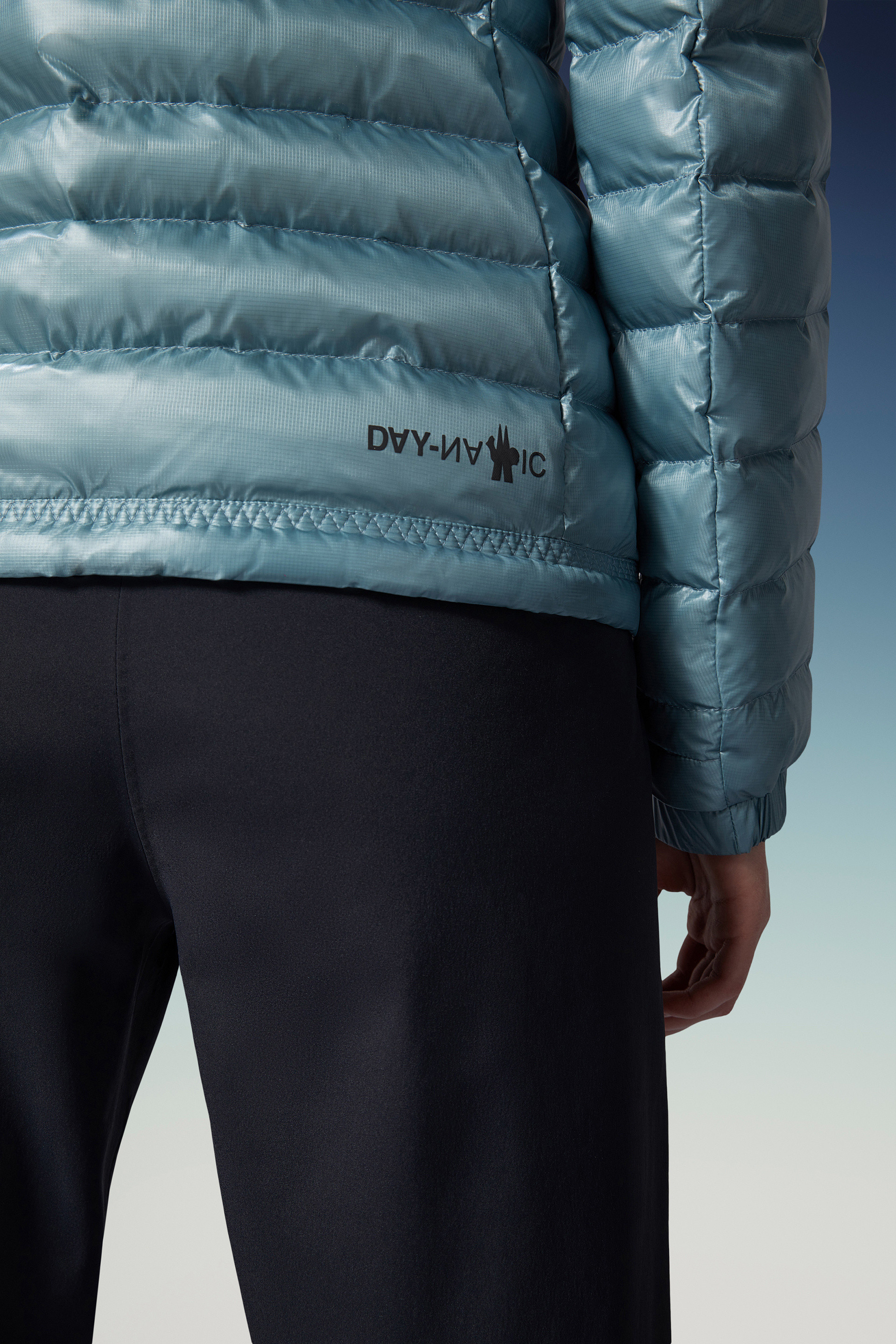 Moncler High-neck Padded Jacket In Blue