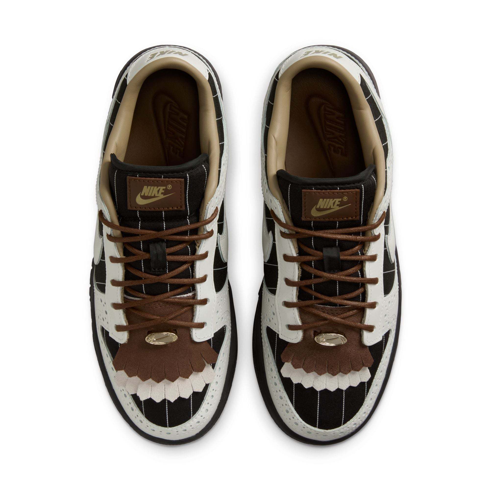 Nike Dunk Low 'brogue Pinstripe' Sneakers In Black