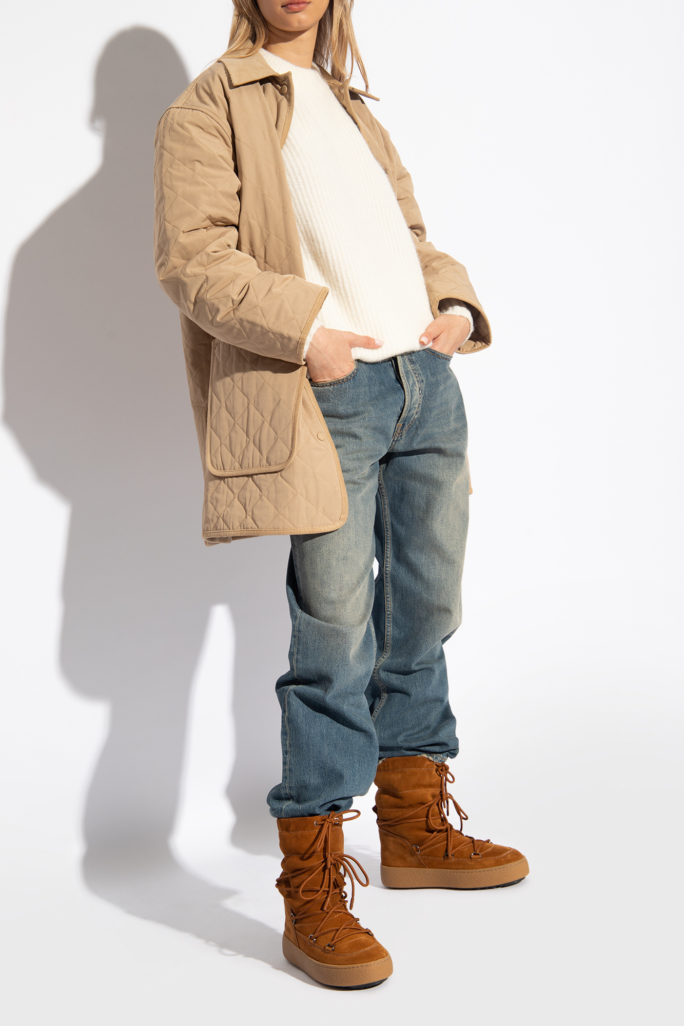 Moon Boot Ltrack Suede Boots In Brown