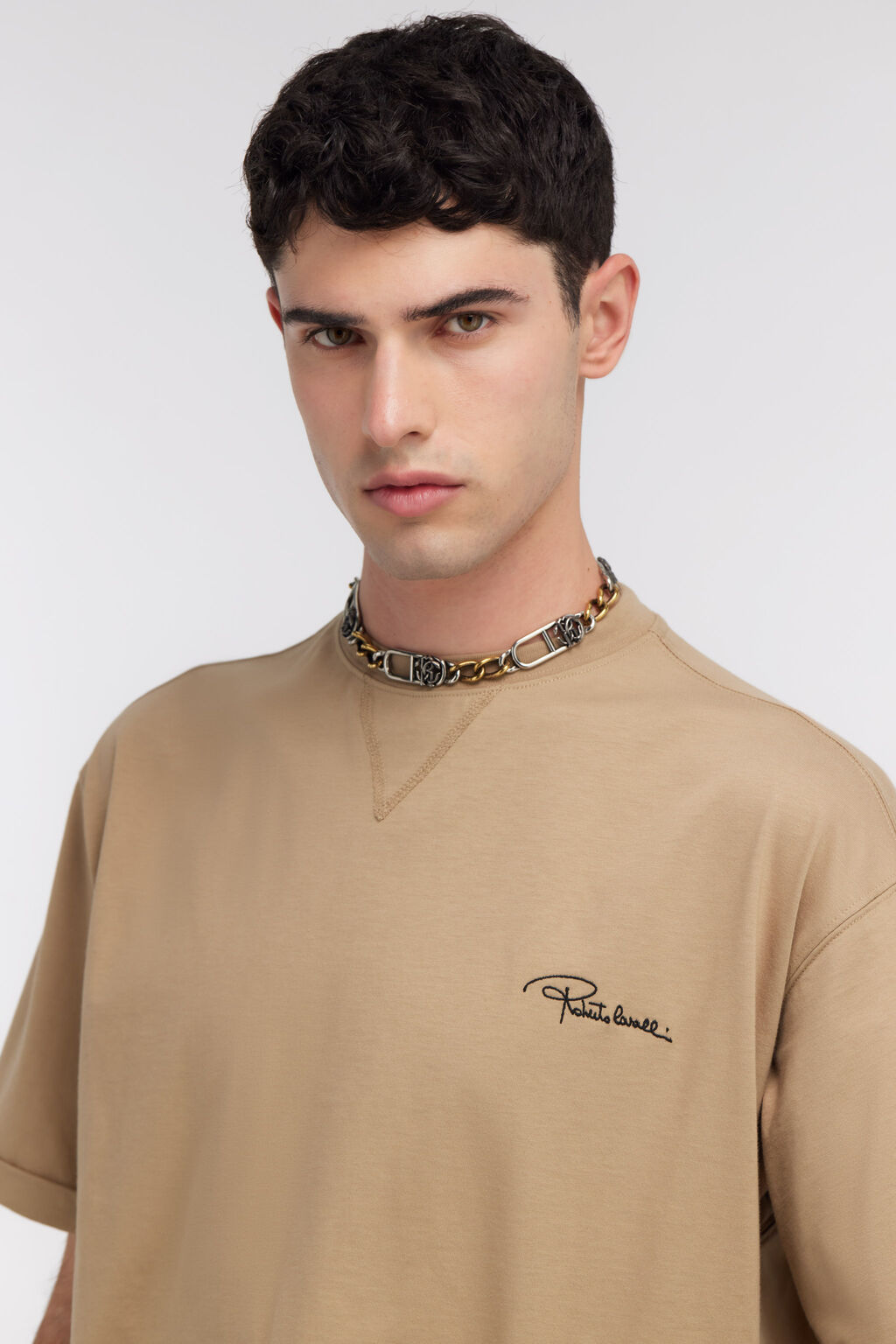 Roberto Cavalli Short-sleeved T-shirt In Brown