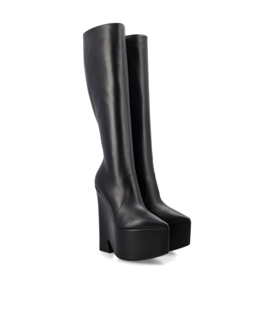 Versace Black Tempest Knee High Platform Boots In Black