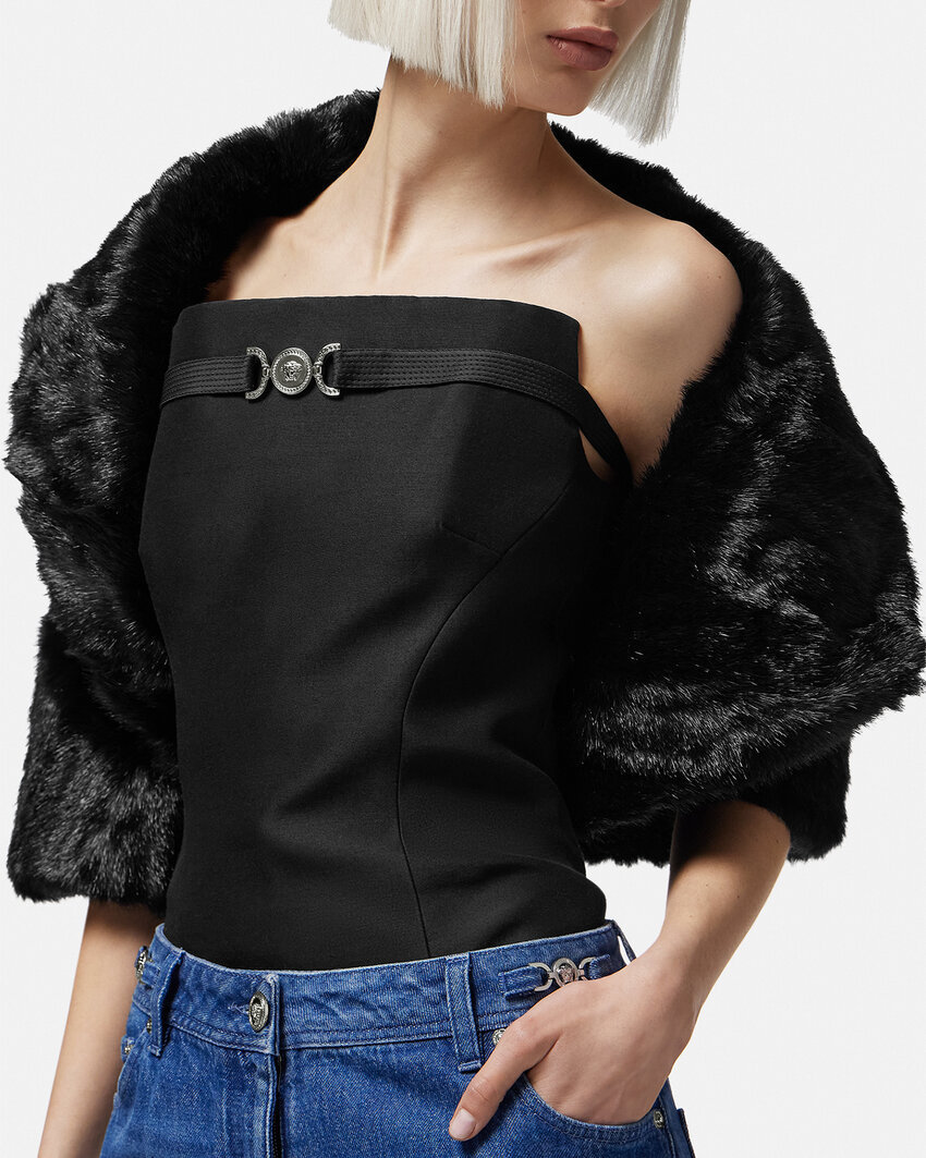 Versace Faux-fur Cape