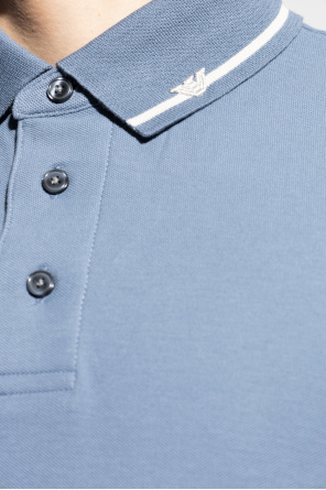 Emporio Armani Cotton Polo Shirt In Blue