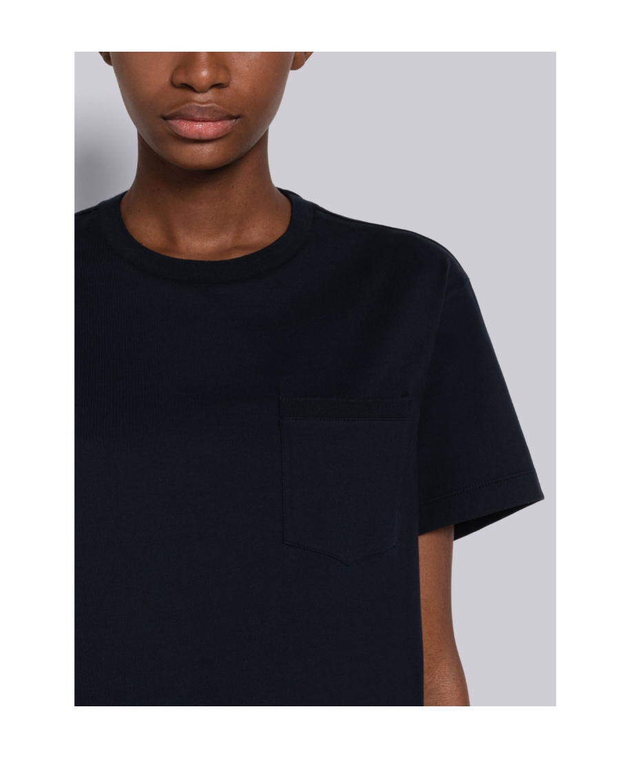 Thom Browne Rwb Tab Cotton T-shirt In Black