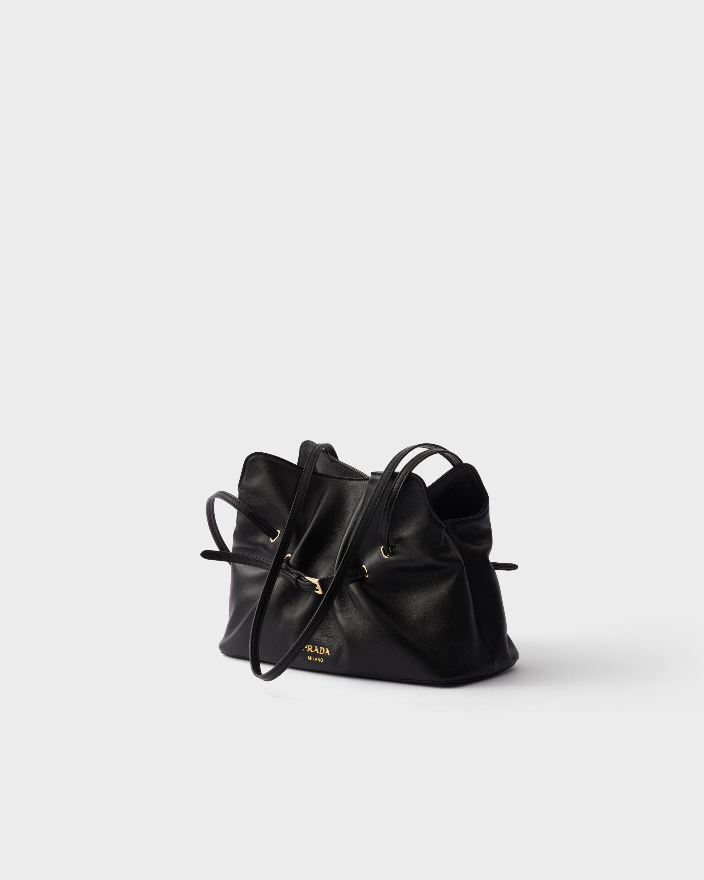 Prada Small Dada Nappa Leather Bag In Black