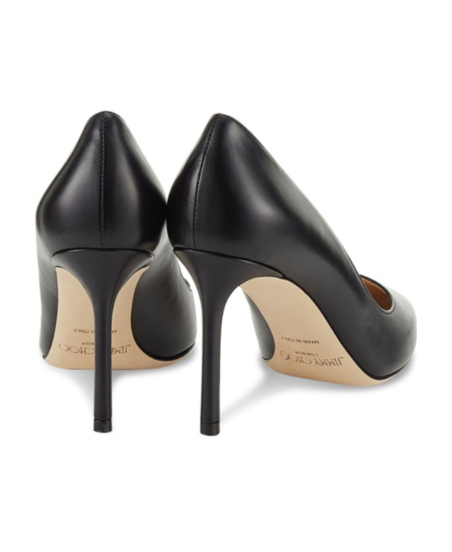 Jimmy Choo Womens Black Romy 85 Leather Courts In Black